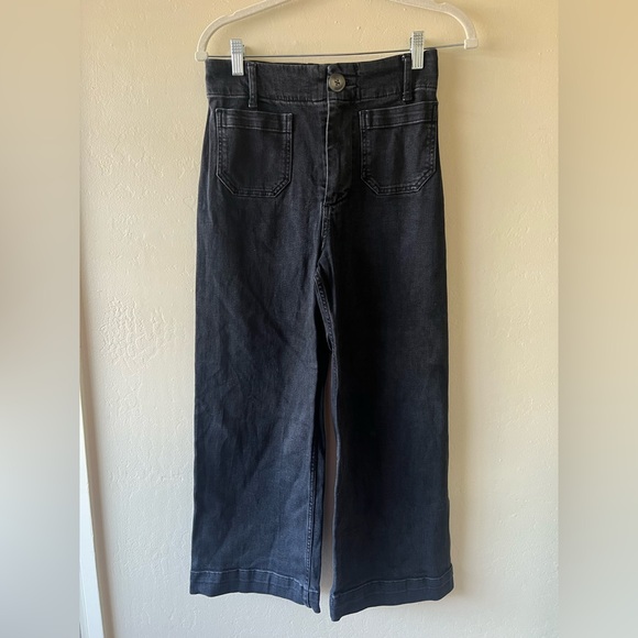 Anthropologie The Skipper Wide Leg Black Pants size 27 - Picture 4 of 8